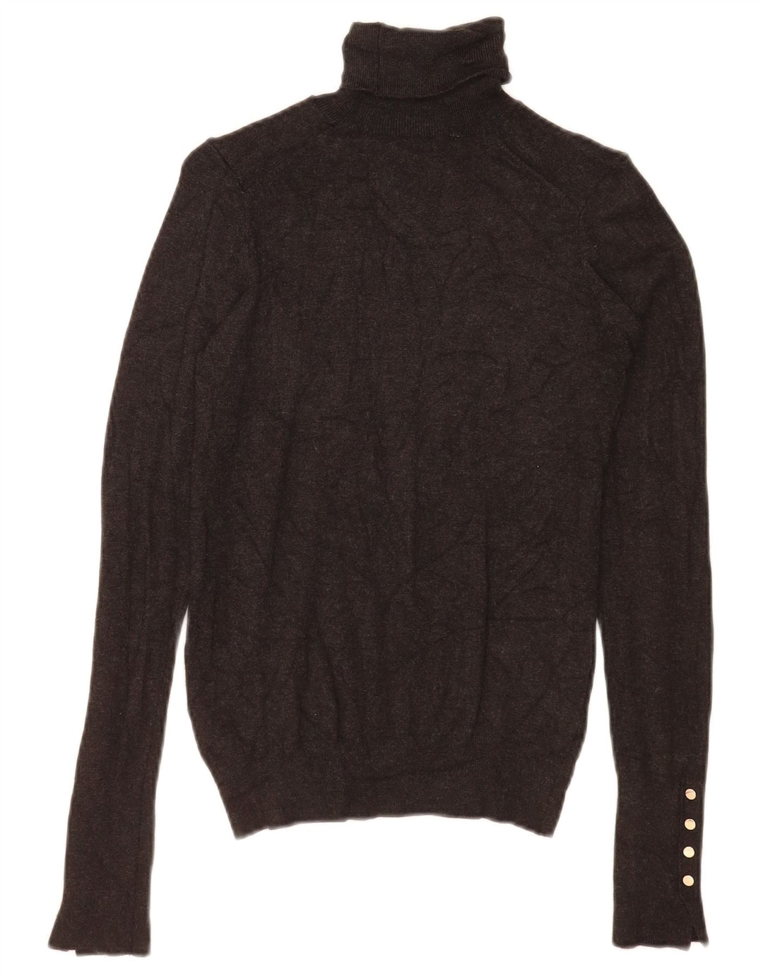 Maglione maglione a collo alto da donna Zara UK 8 piccolo in viscosa grigia