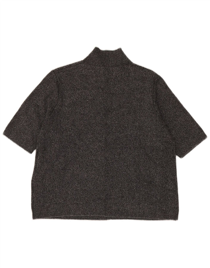 Top Zara da donna, camicetta regolare, taglia UK 16, grande poliestere chiazzato grigio