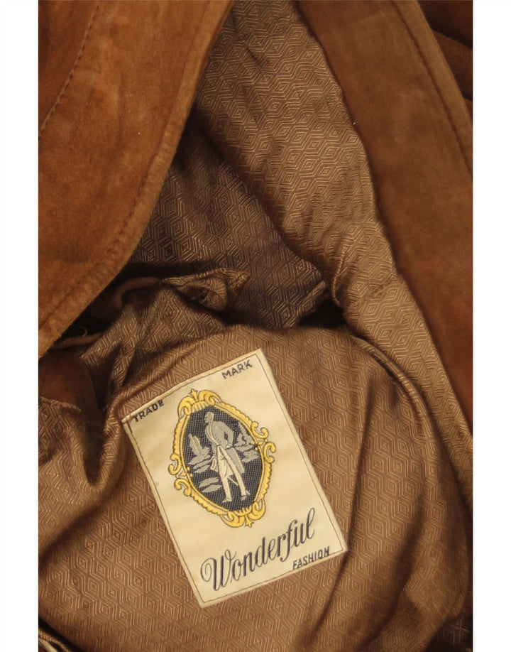 Giacca vintage in pelle scamosciata da uomo UK 38 Marrone medio