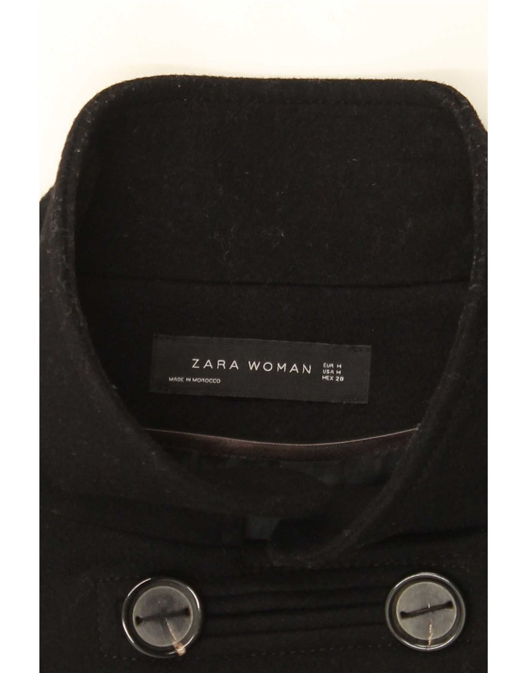 Cappotto doppiopetto da donna Zara UK 14 medio nero