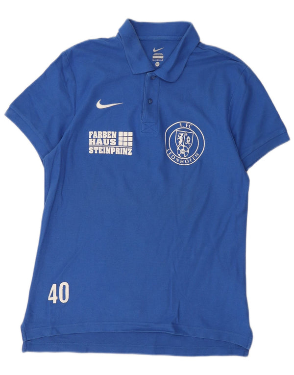 Polo grafica da uomo Nike FC Leonhofen in cotone blu medio