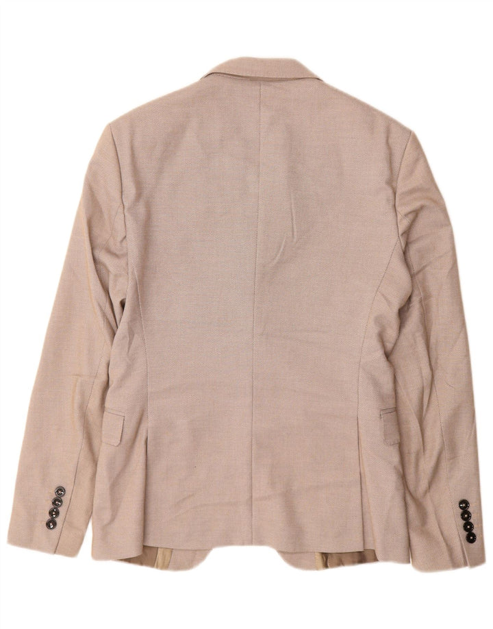 Giacca blazer a 2 bottoni da uomo Zara EU 46 piccola in poliestere beige