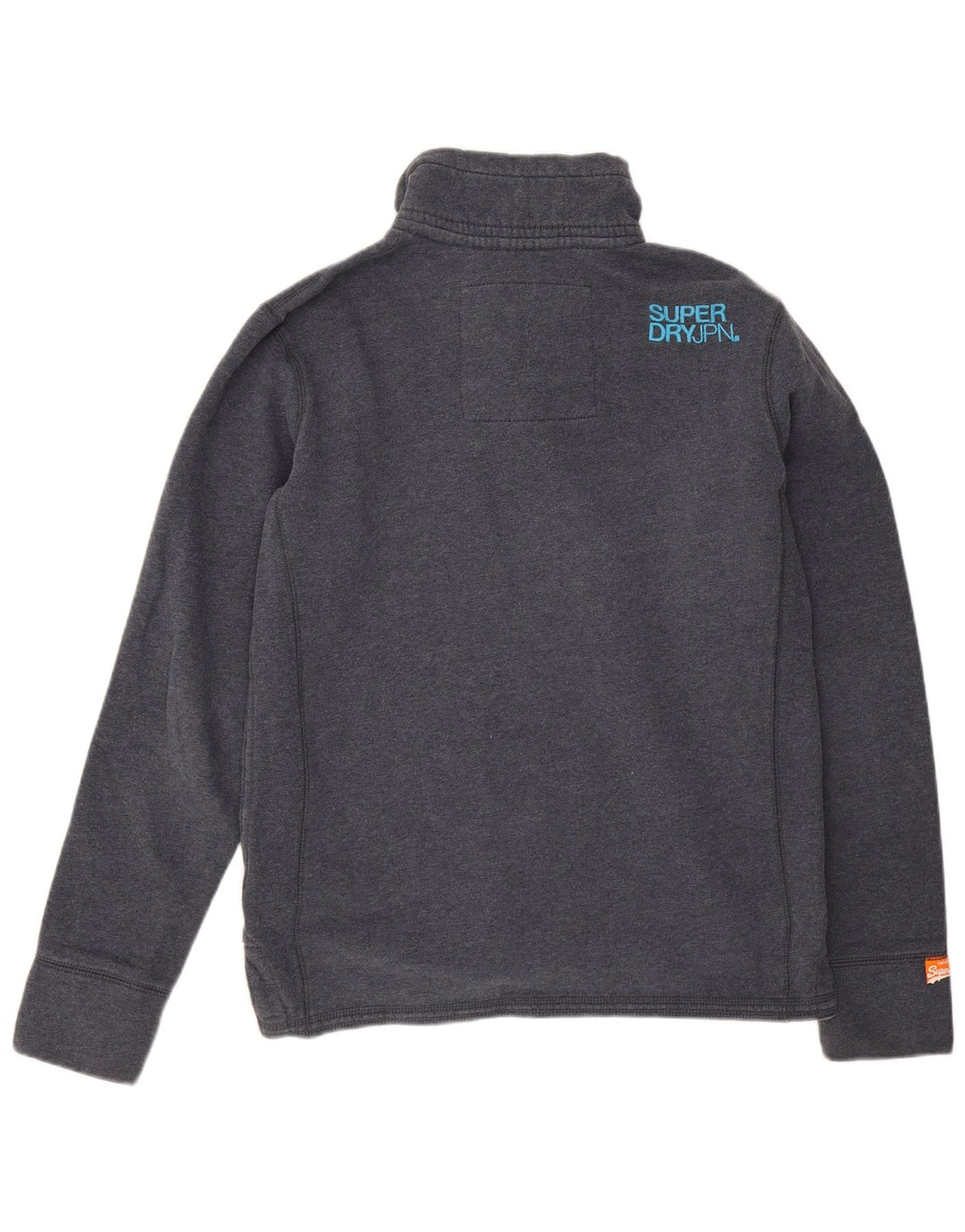 Felpa da uomo con collo abbottonato Superdry, maglione grande, cotone blu navy