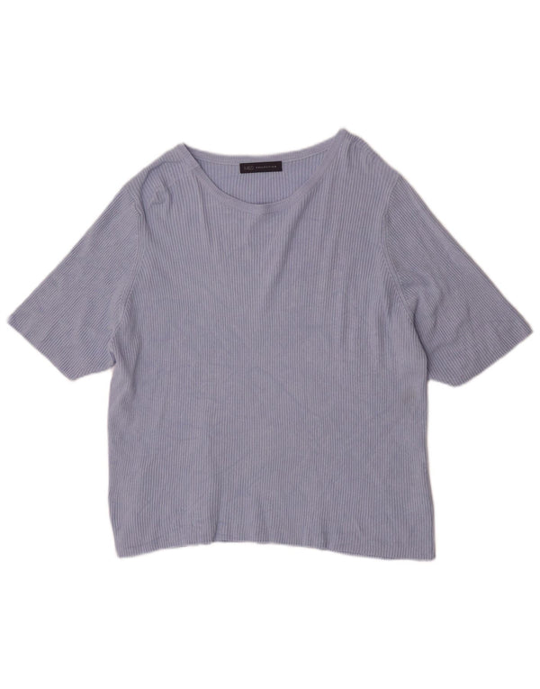 T-shirt da donna Marks & Spencer Top UK 24 4XL viscosa blu
