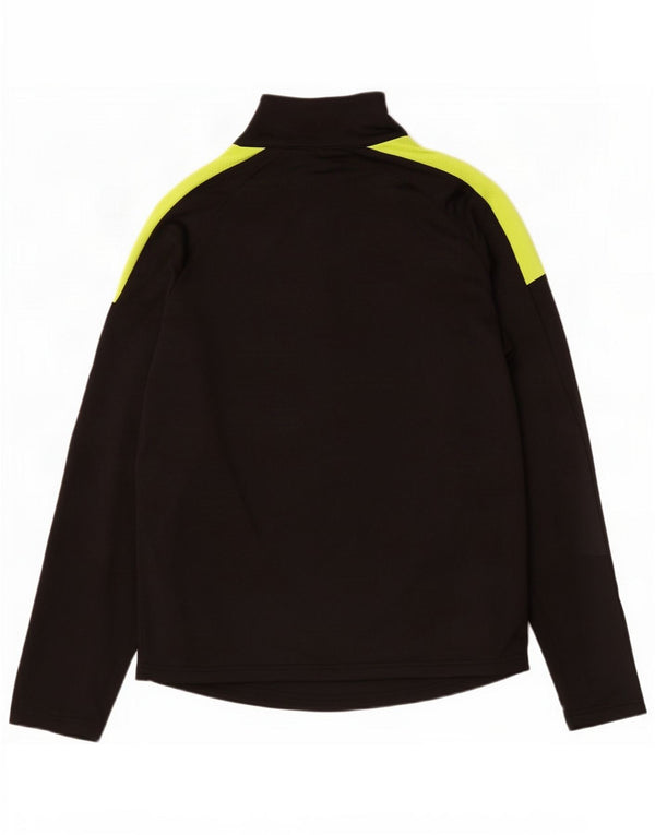 Ellesse Mens Zip Neck Pullover Tracksuit Top Medium Black Colourblock