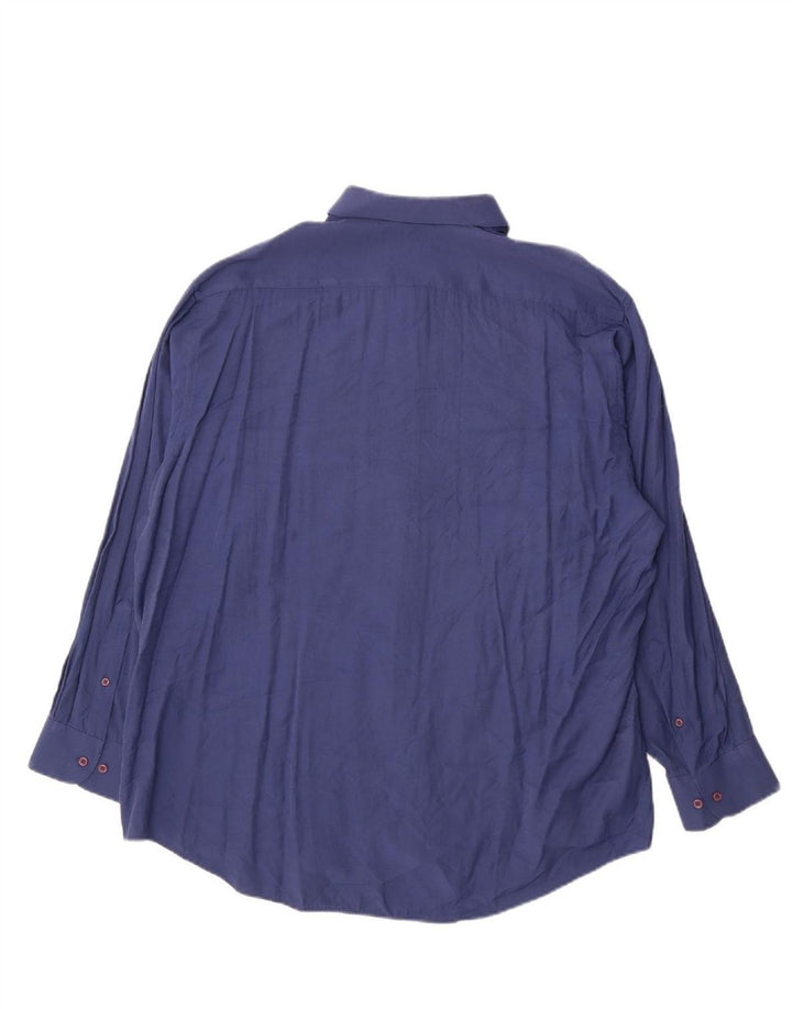 PIERRE CARDIN Mens Shirt Size 17 1/2 XL Navy Blue Rayon