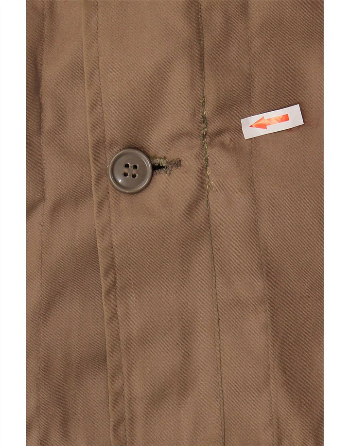 Giacca parka sherpa vintage da uomo con cappuccio IT 54 2XL poliestere marrone