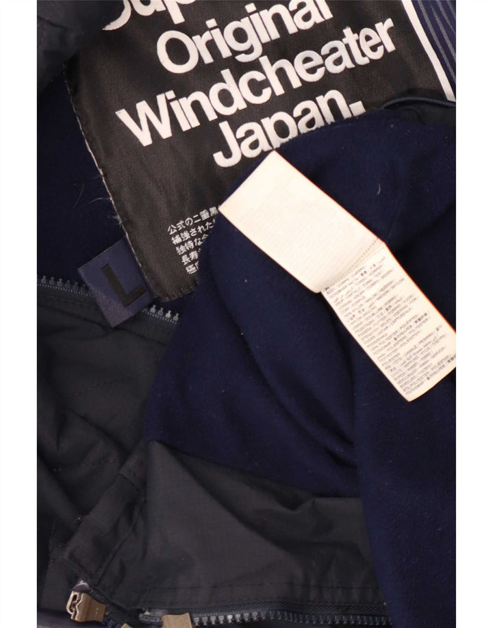 Giacca a vento da uomo Superdry Windcheater UK 40 Large in nylon blu navy