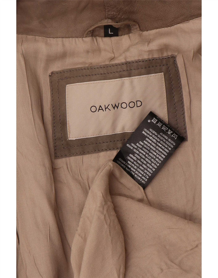 Giacca in pelle da donna Oakwood UK 14 grande grigia