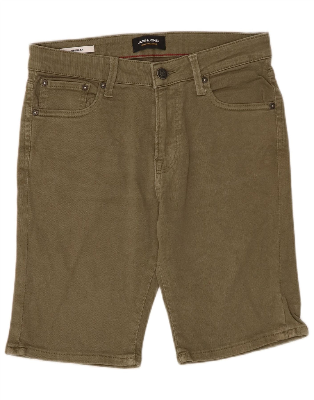 Jack & Jones Pantaloncini casual vestibilità regolare da uomo piccoli W29 cotone kaki