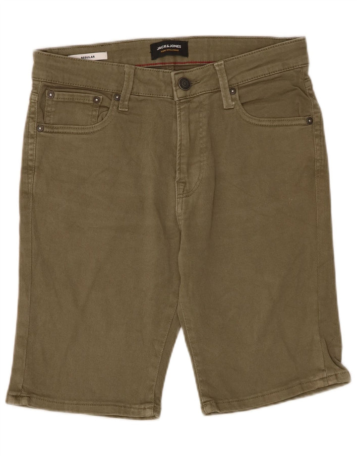 Jack & Jones Pantaloncini casual vestibilità regolare da uomo piccoli W29 cotone kaki