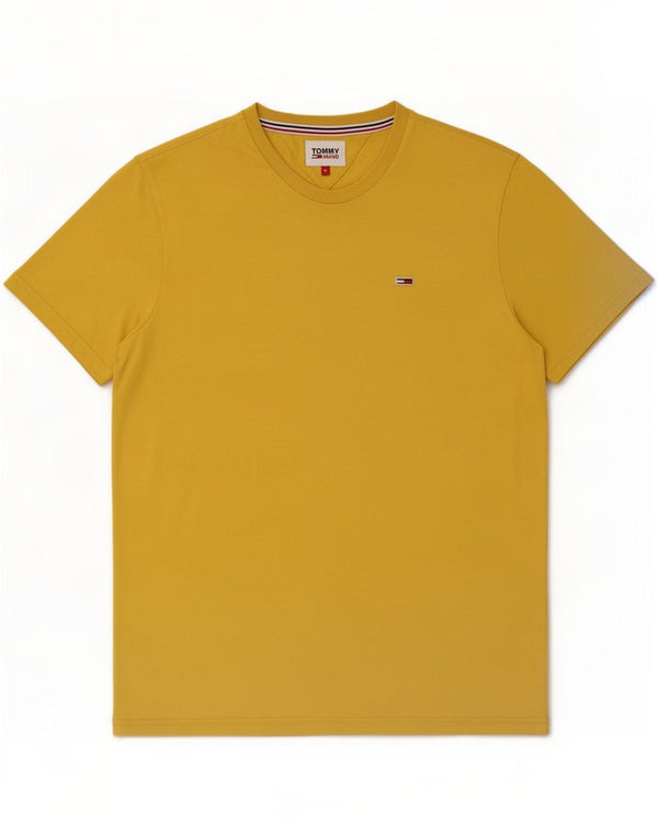 T-shirt da uomo Tommy Hilfiger Top XL in cotone giallo