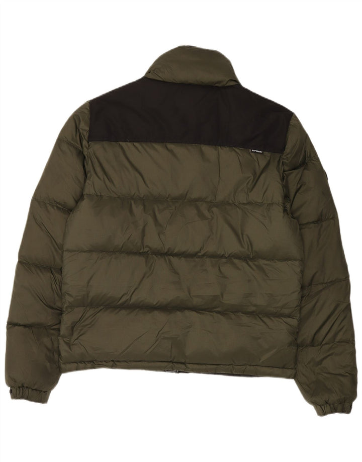 Giacca imbottita da uomo Superdry UK 38 nylon color block color kaki medio
