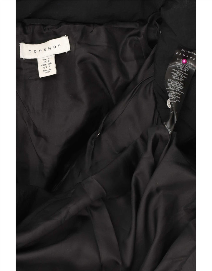 Giacca imbottita oversize con cappuccio da donna Topshop UK 8 piccola poliestere nero