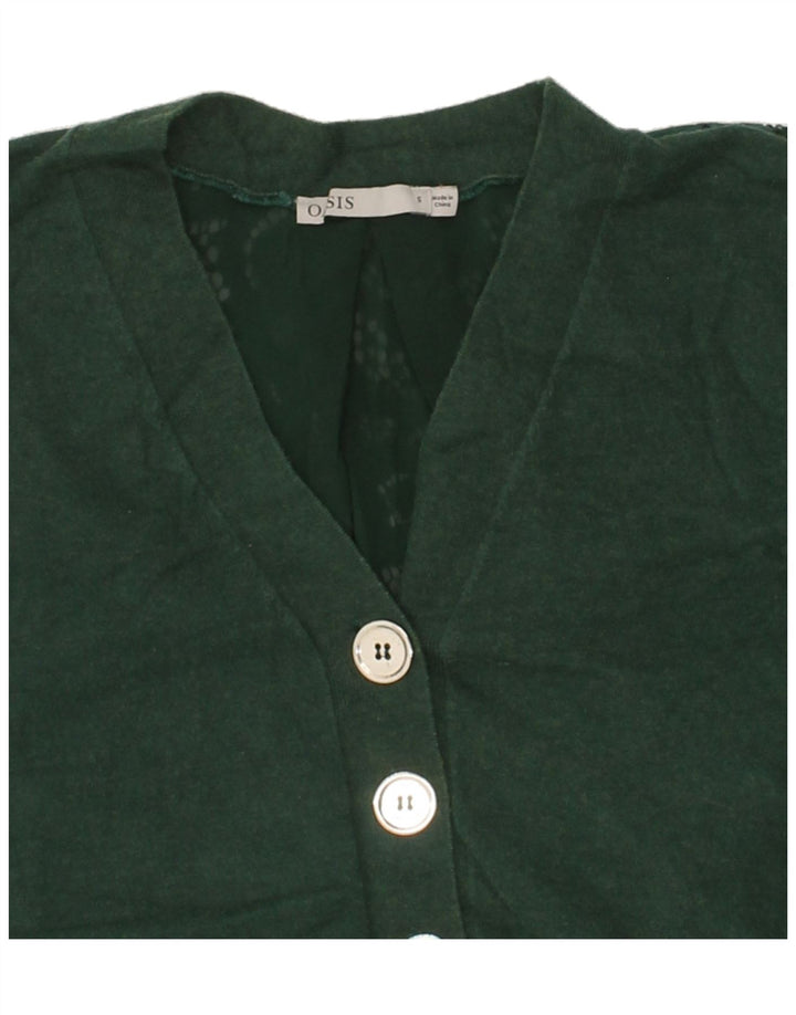 OASIS Womens Lace Cardigan Top UK 10 Small Green Viscose Vintage Oasis and Second-Hand Oasis from Messina Hembry 