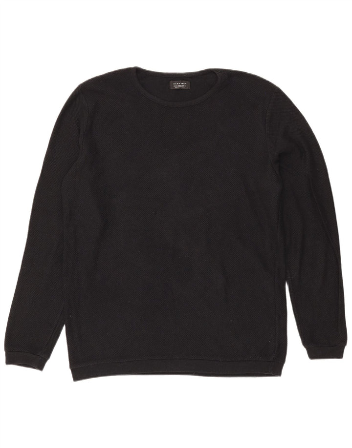 Maglione maglione girocollo da uomo Zara XL poliestere nero