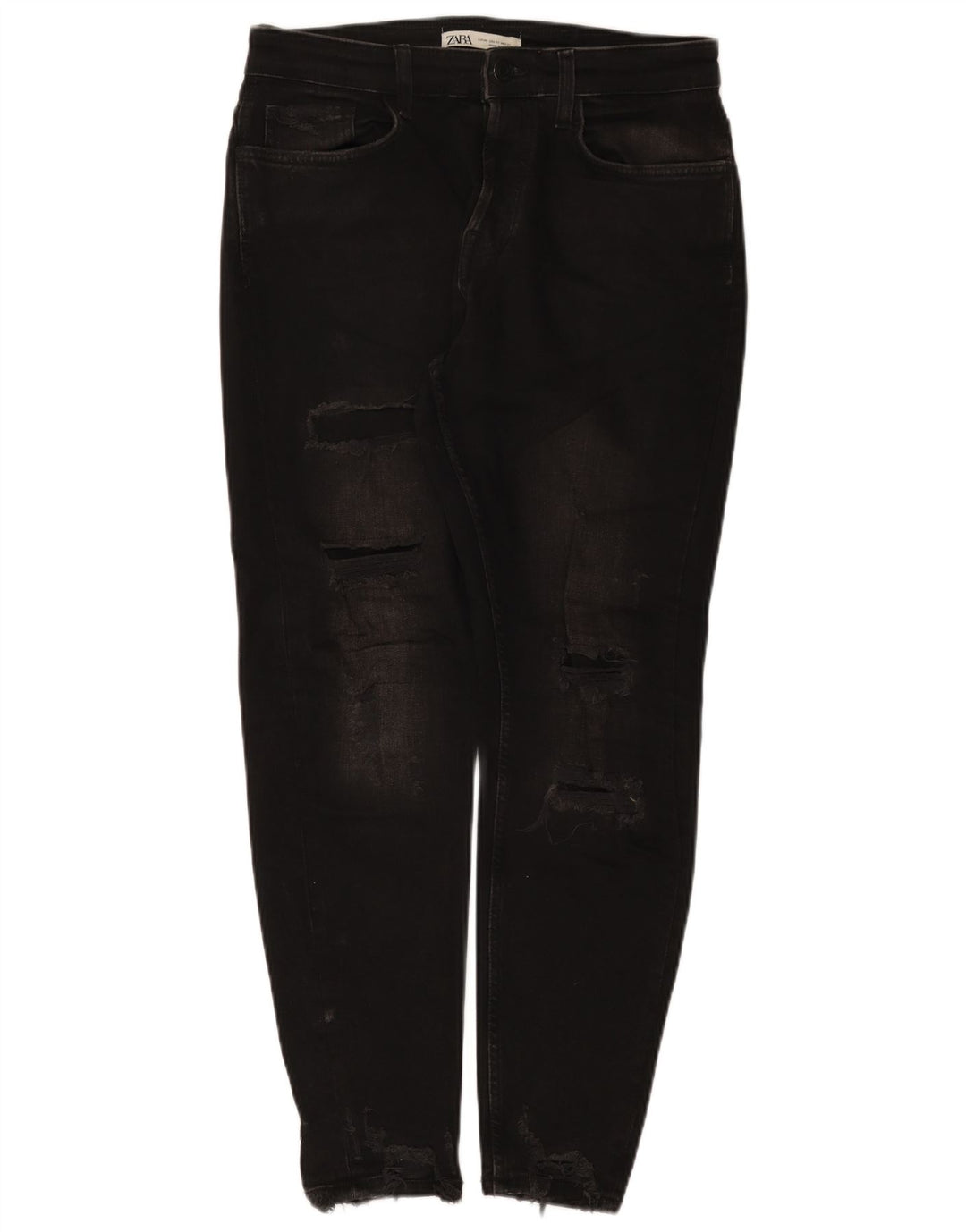 Jeans slim invecchiati da uomo Zara EU 40 medio W31 L28 cotone nero