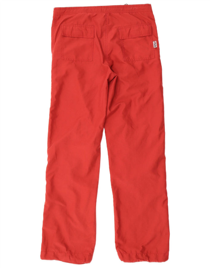 Pantaloni impermeabili dritti da donna Fila medi W30 L31 poliestere rosso