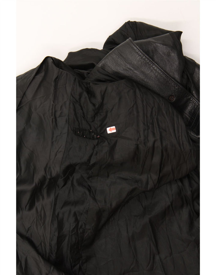 VINTAGE Womens Leather Coat UK 18 XL Black Leather Vintage Vintage and Second-Hand Vintage from Messina Hembry 