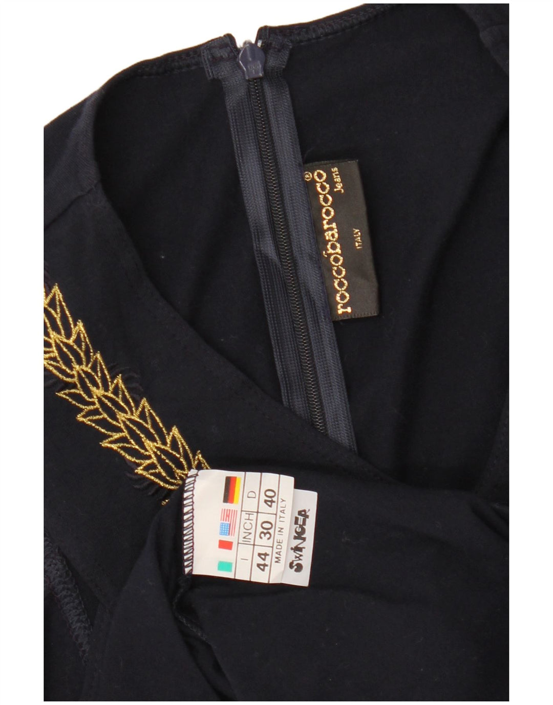 ROCCOBAROCCO Camicetta senza maniche da donna IT 44 Medio Blu Navy Floreale