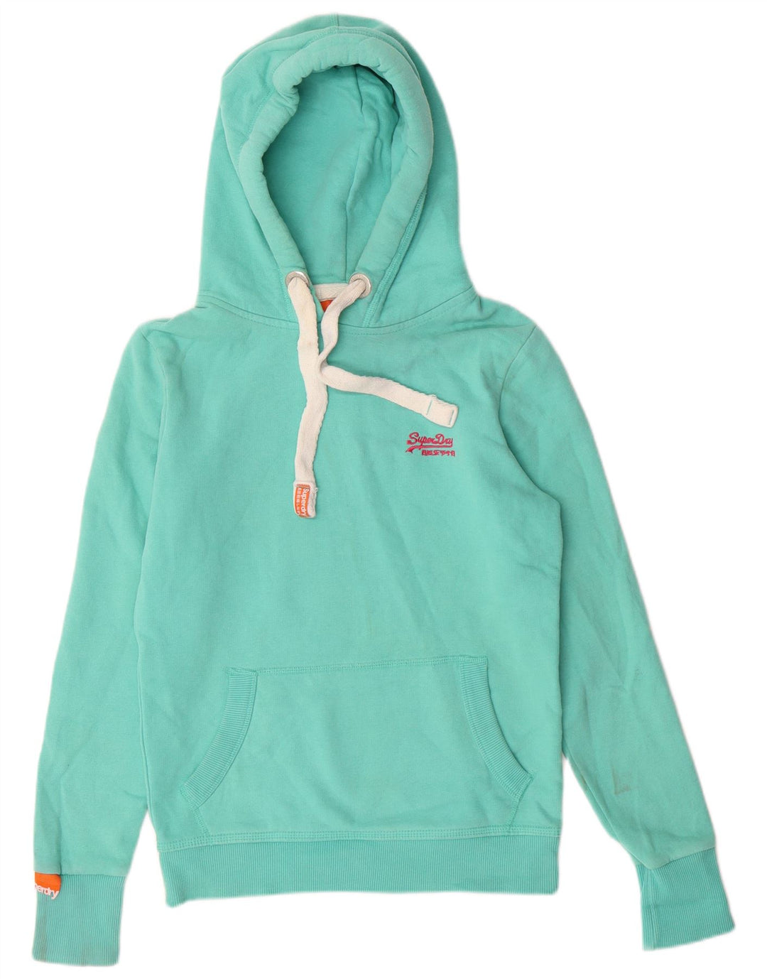 Felpa con cappuccio da donna Superdry UK 12 cotone turchese medio