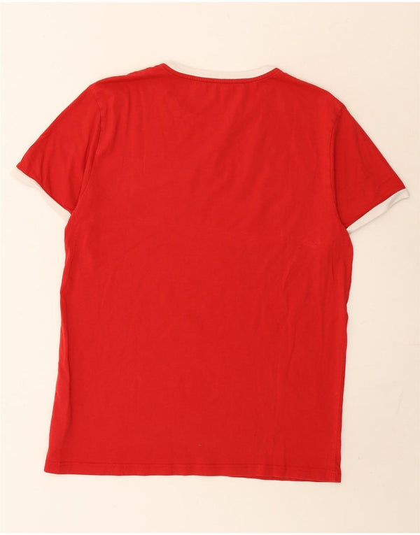 T-shirt grafica da uomo Tommy Hilfiger Top grande in cotone color block rosso