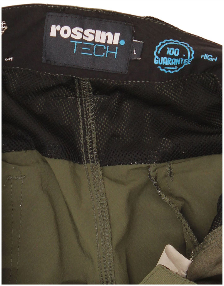 Pantaloncini cargo grafici vintage da uomo grandi W34 color block kaki