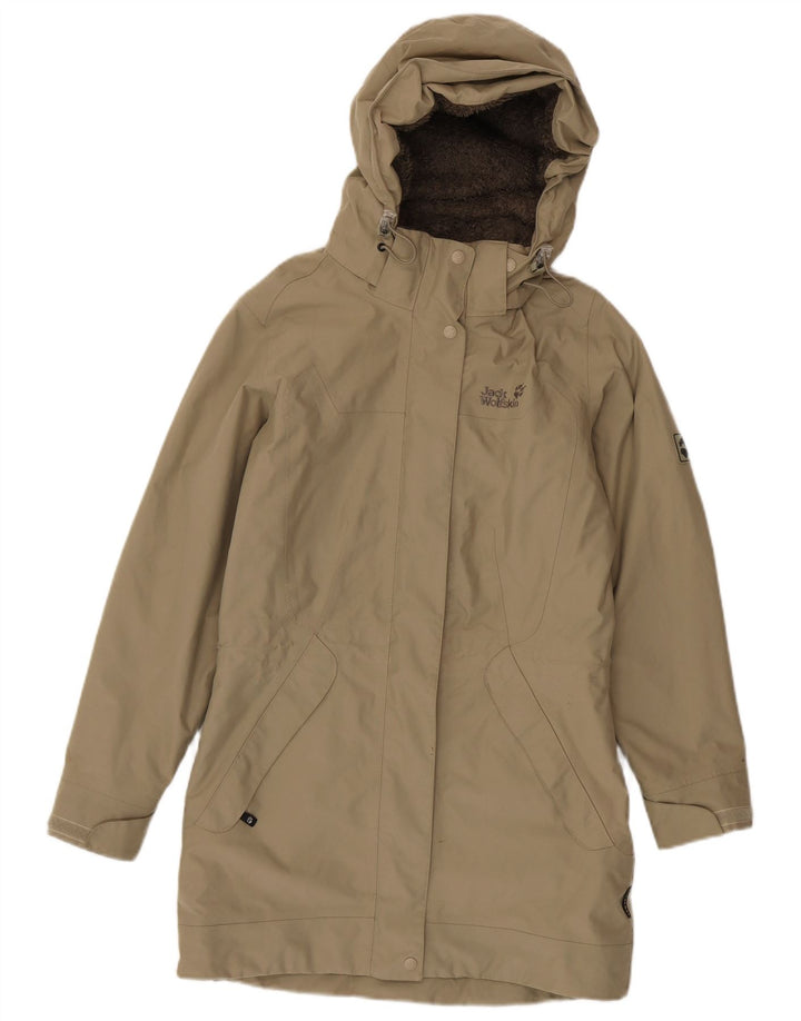 Giacca Parka con cappuccio da donna Jack Wolfskin UK 8 Small Poliestere kaki