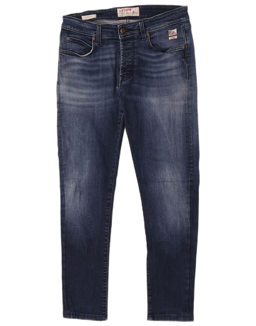 Jeans slim da uomo Roy Rogers W33 L28 cotone blu navy
