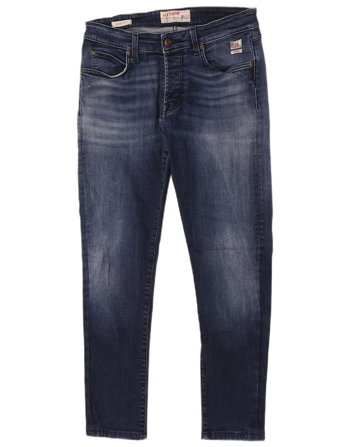 Jeans slim da uomo Roy Rogers W33 L28 cotone blu navy