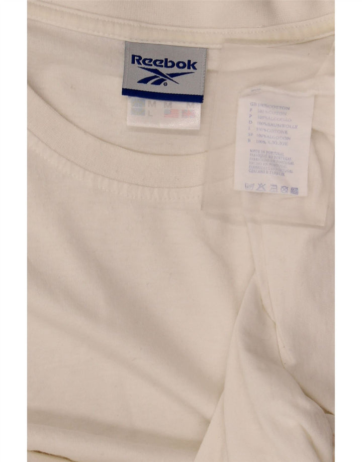 T-shirt Reebok da uomo Top in cotone bianco medio