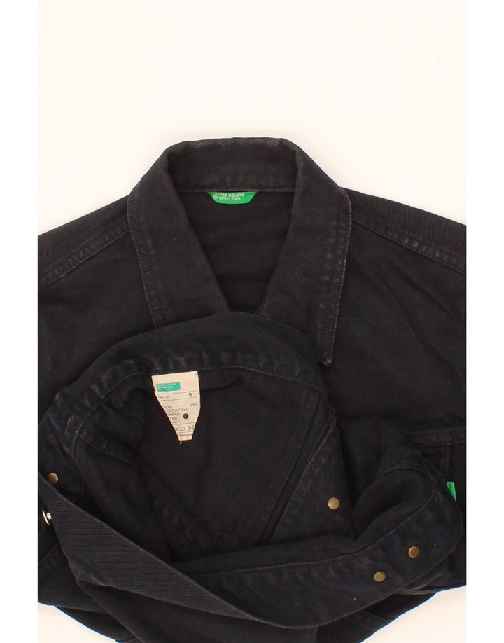 BENETTON Womens Denim Jacket UK 10 Small Navy Blue Cotton Vintage Benetton and Second-Hand Benetton from Messina Hembry 