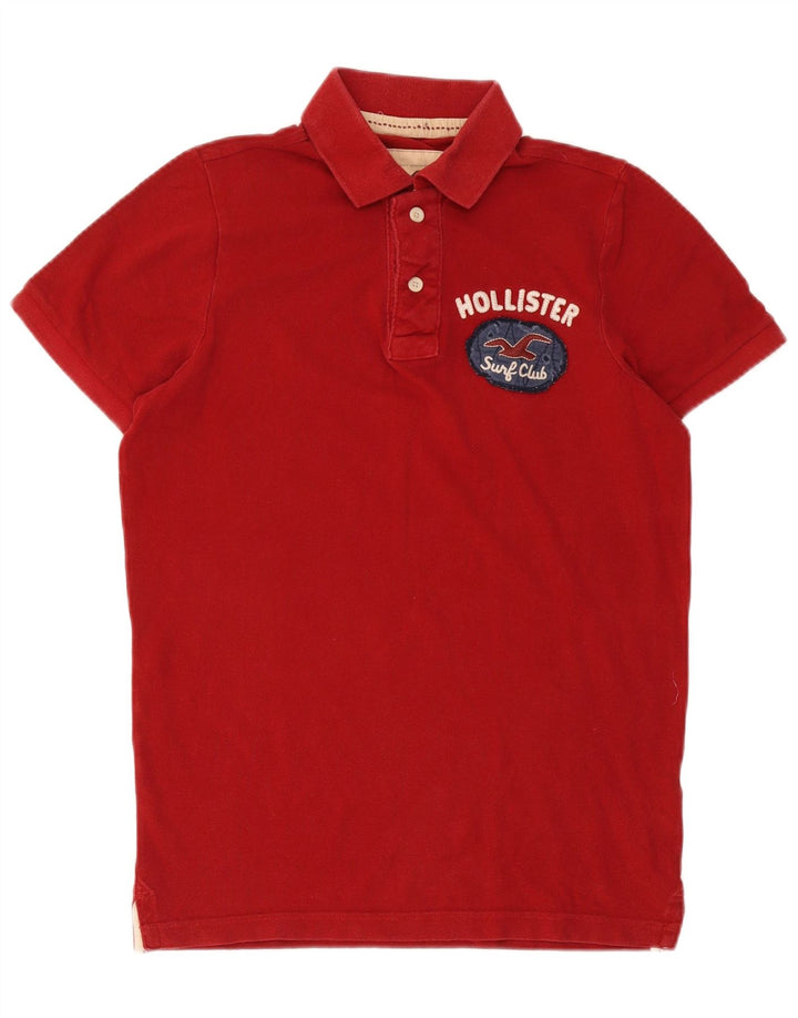 Polo grafica da uomo Hollister in cotone rosso medio