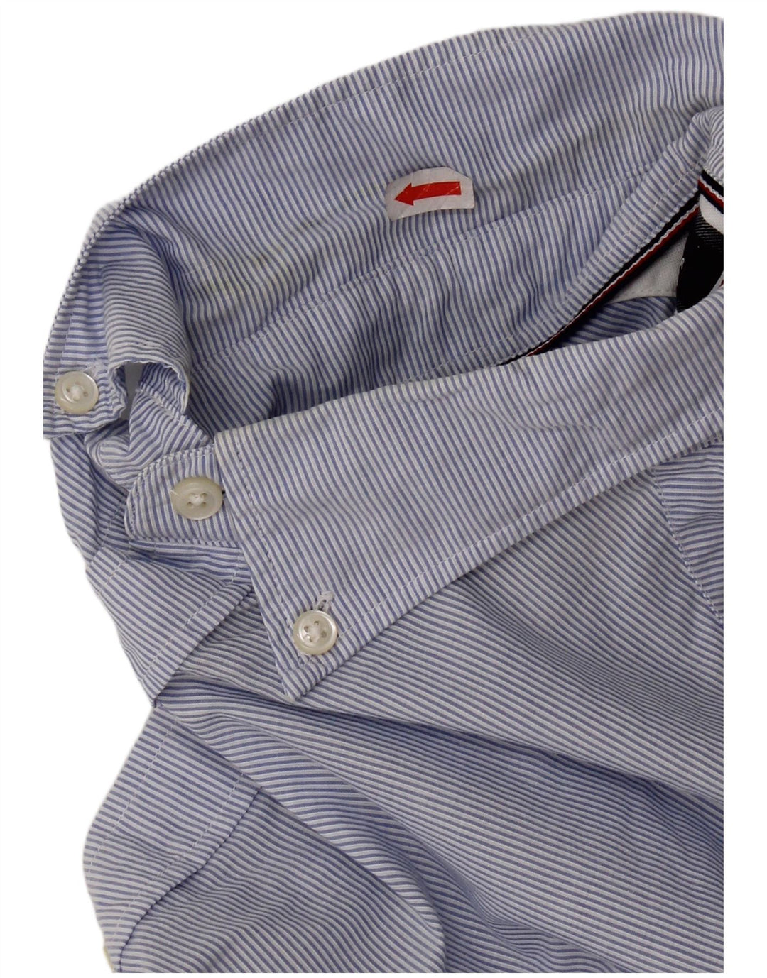 Camicia slim fit da uomo Tommy Hilfiger blu medio in cotone gessato