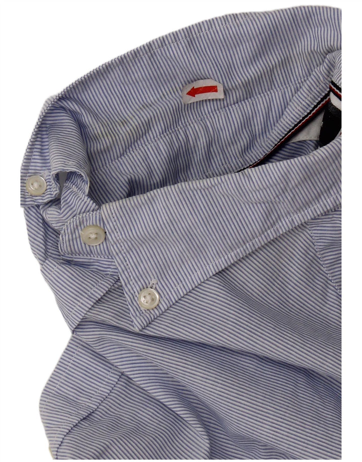 Camicia slim fit da uomo Tommy Hilfiger blu medio in cotone gessato