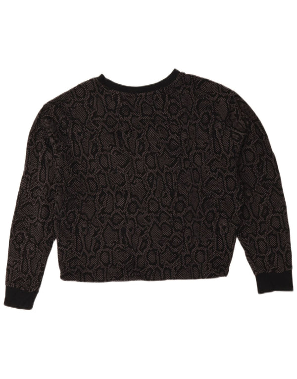 Felpa da donna con grafica corta Puma, taglia UK 14, media, nera, stampa animalier