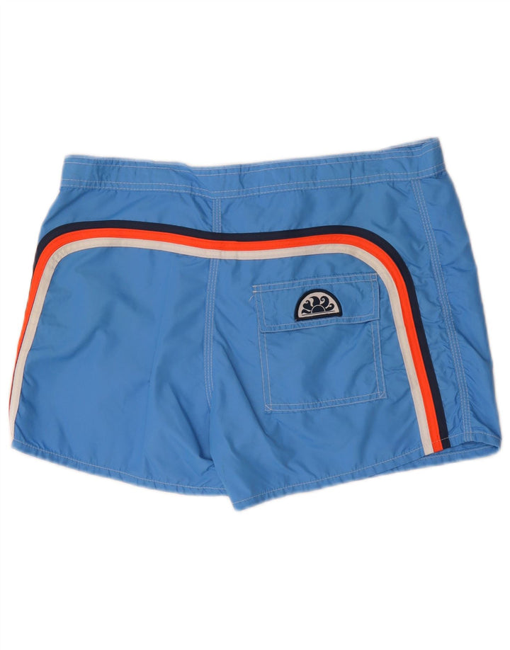 Pantaloncini da bagno da uomo Sundek in nylon color block blu medio