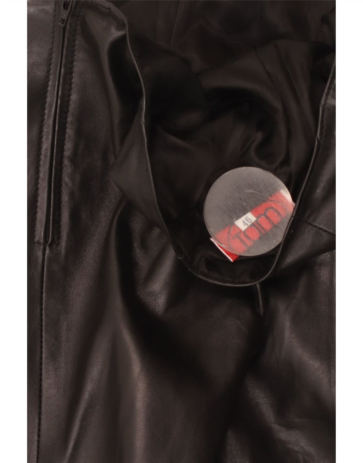 Gonna in pelle vintage da donna IT 46 grande W30 in pelle nera