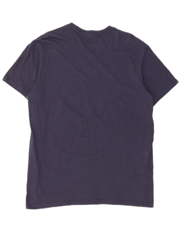 T-shirt grafica da uomo Adidas Top grande in cotone blu navy
