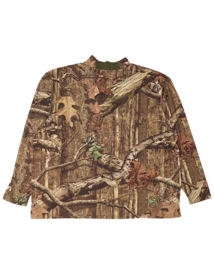 Russell Athletic - Top grafico da uomo a maniche lunghe 3XL marrone mimetico