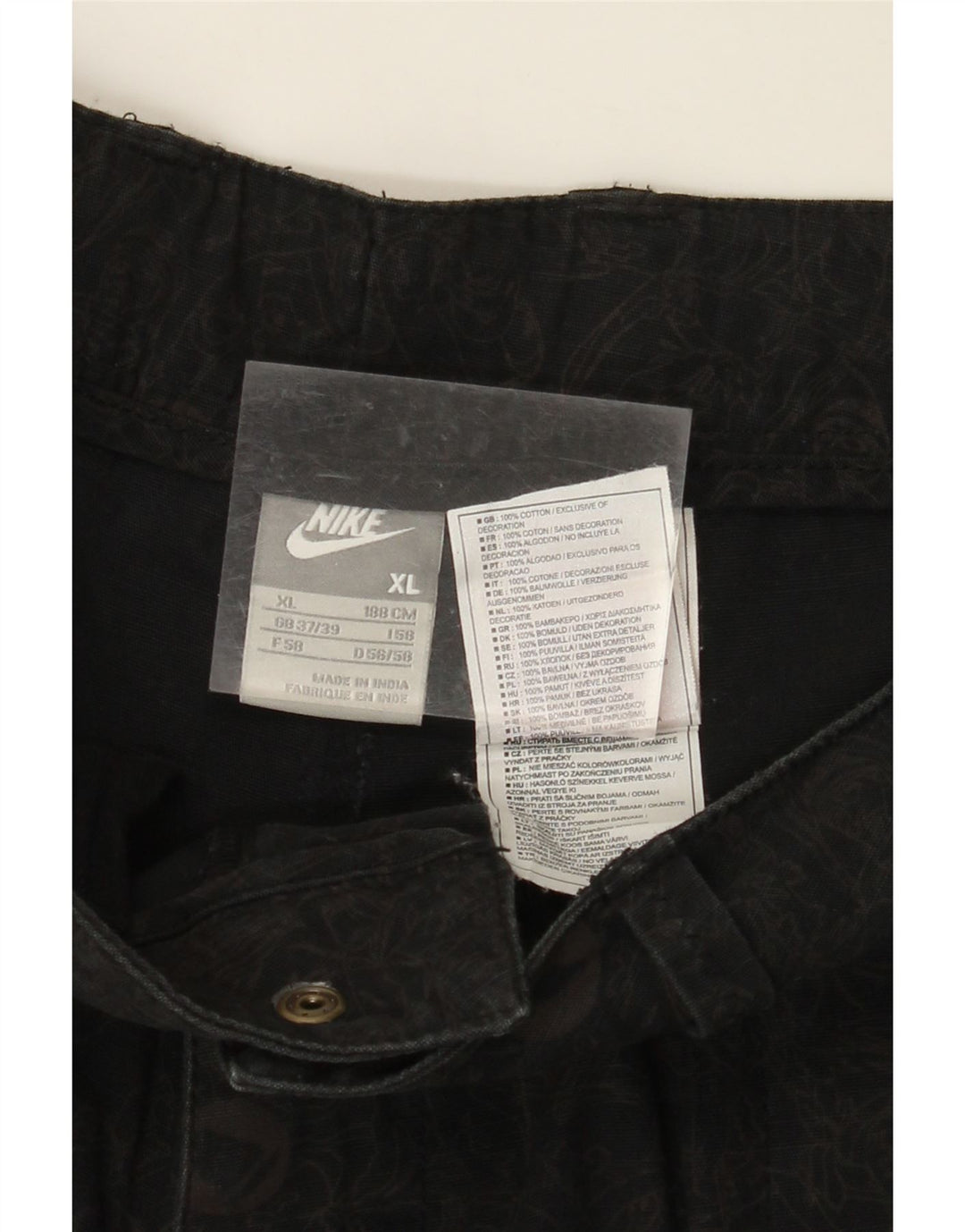 Pantaloncini cargo da uomo NIKE XL W38 cotone floreale nero