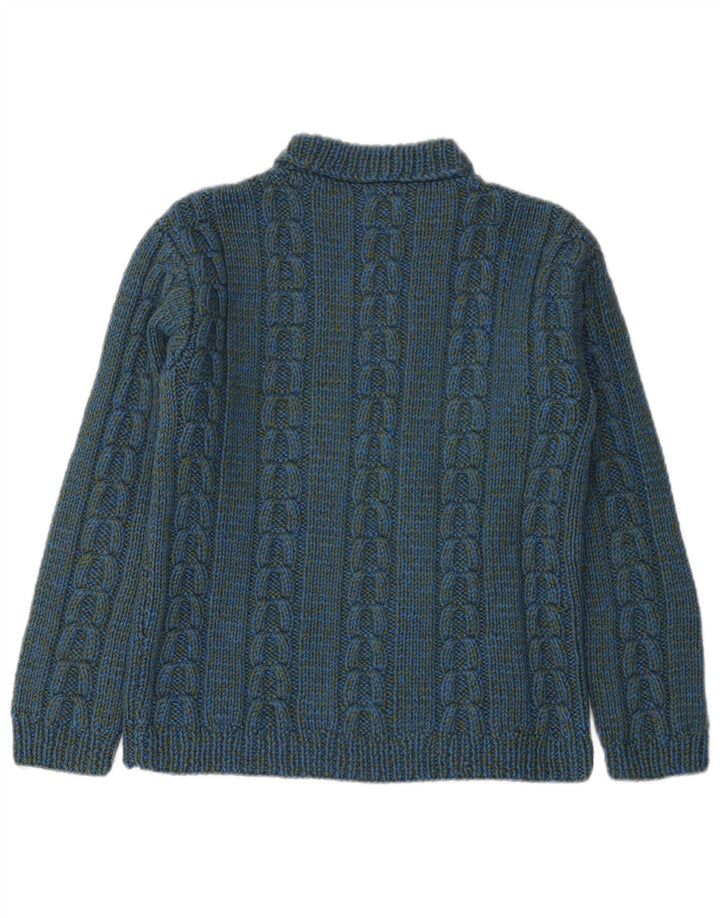 Maglione maglione girocollo vintage da uomo XS blu