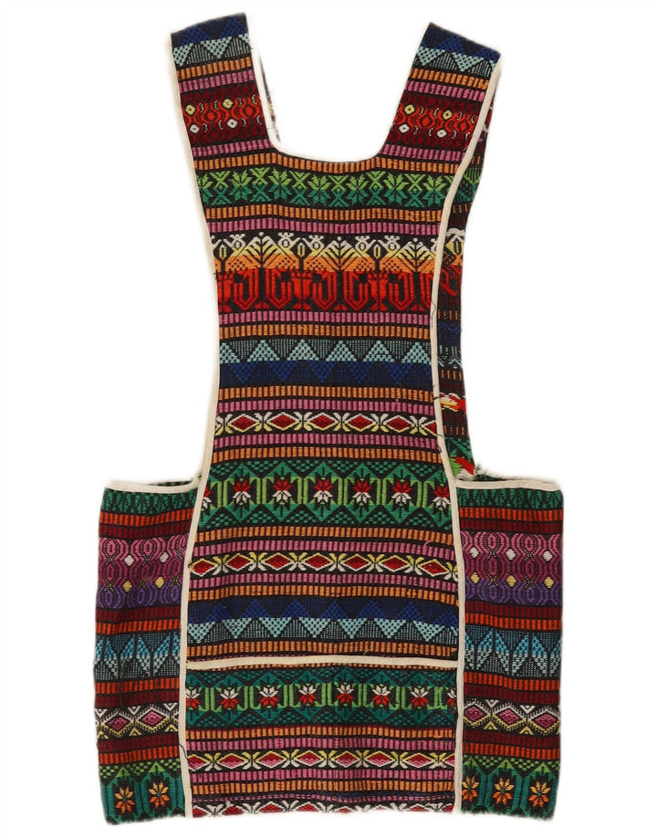 Top tunica senza maniche vintage da donna taglia unica geometrica multicolore