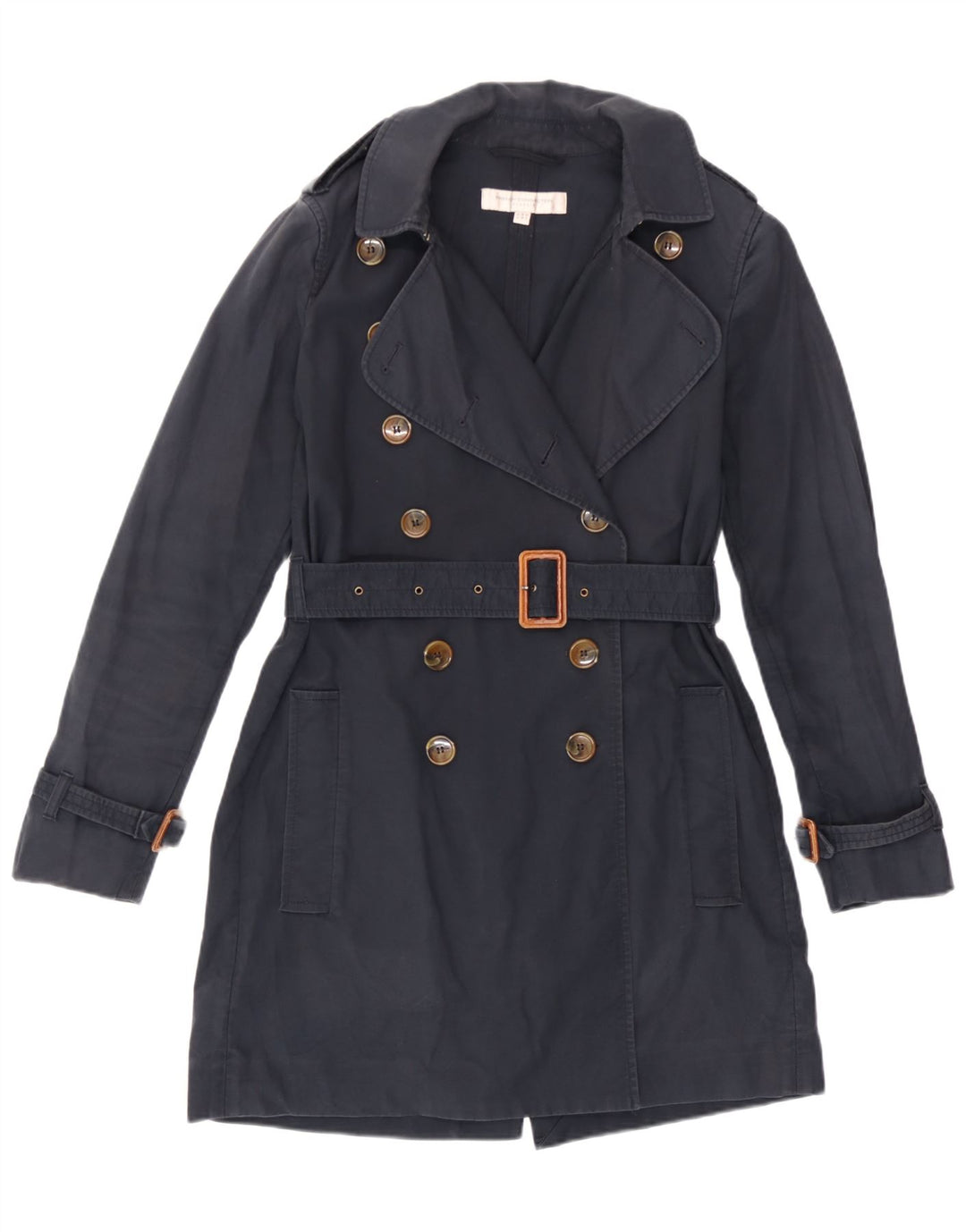 Trench da donna French Connection UK 10 piccolo cotone blu navy
