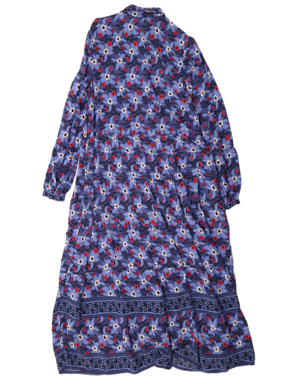 Abito camicia a maniche lunghe Marks & Spencer da donna Per Una UK 10 piccolo blu