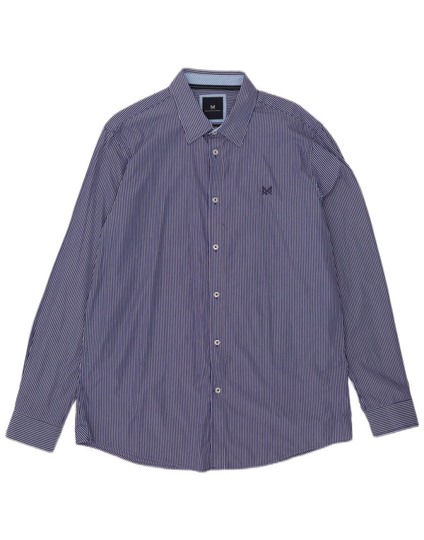 Crew Clothing Mens Slim Fit Shirt XL Blue Striped Cotton