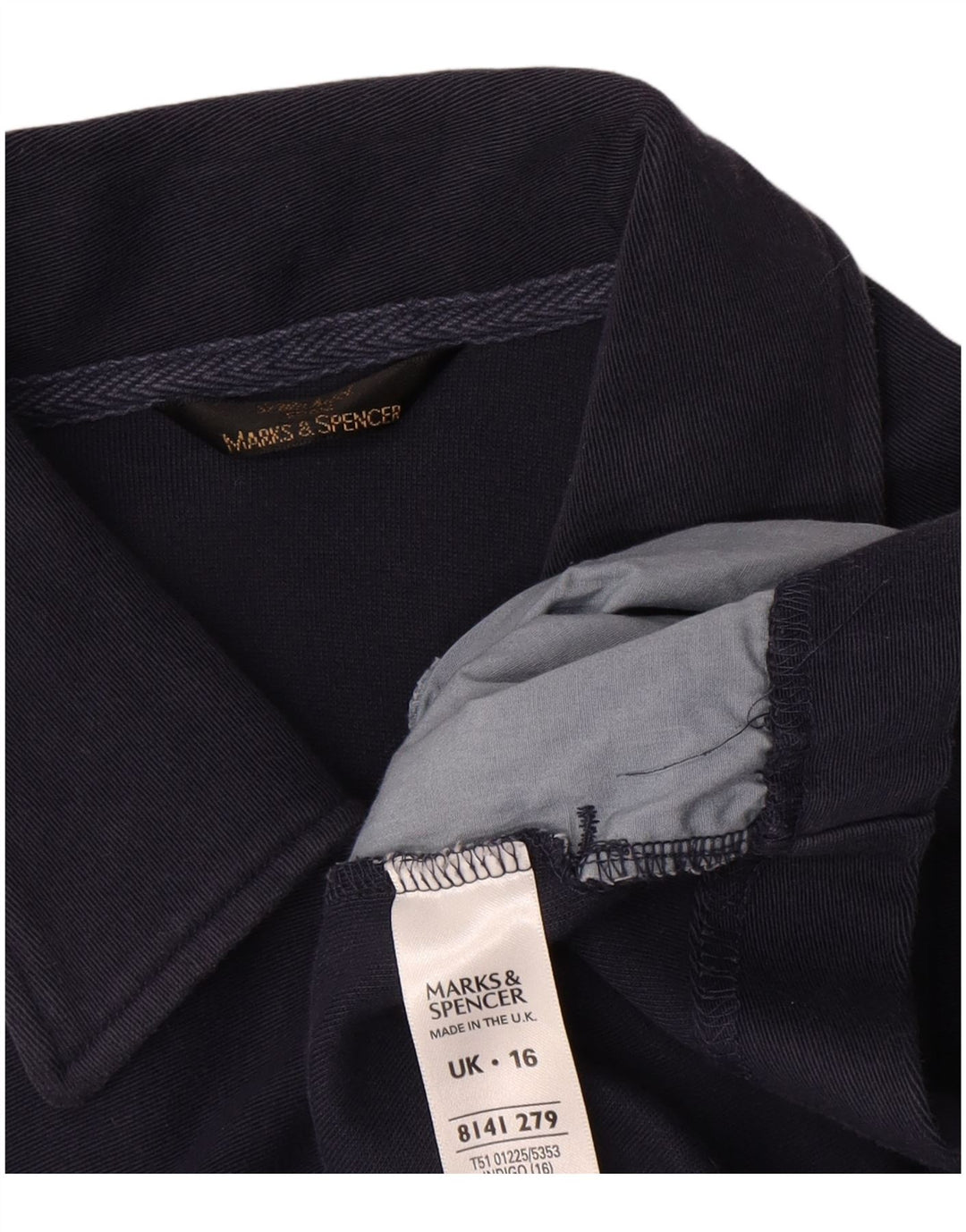 Giubbotto bomber da donna Marks & Spencer UK 16 grande cotone blu navy