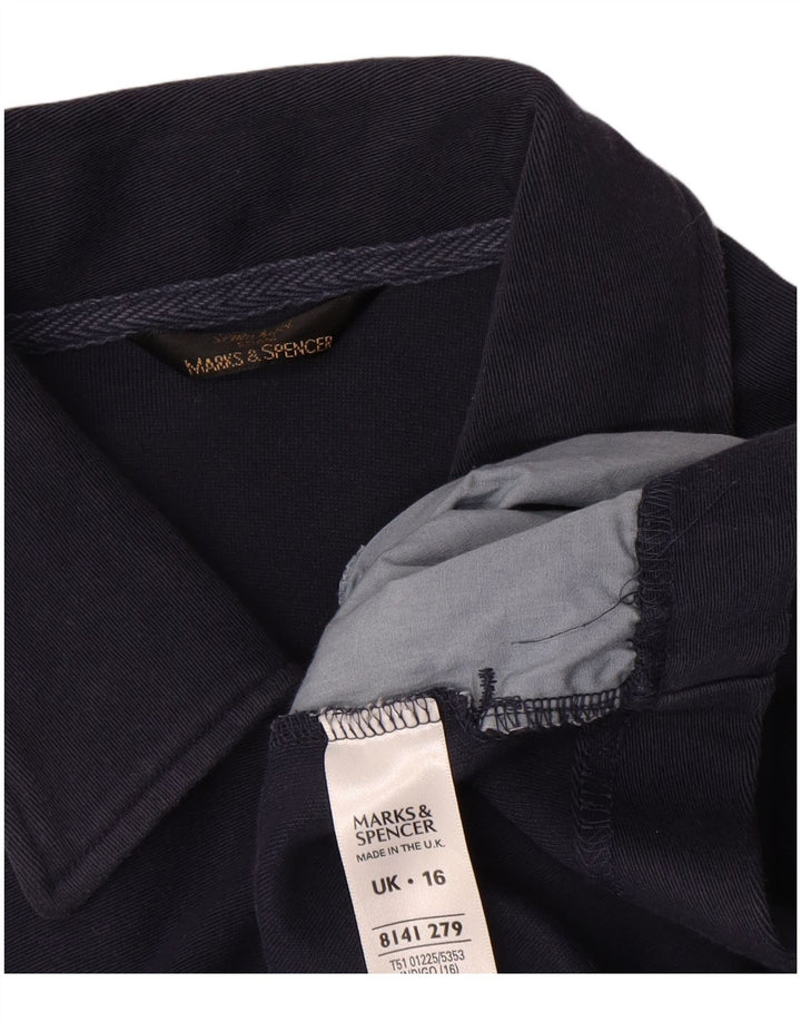 Giubbotto bomber da donna Marks & Spencer UK 16 grande cotone blu navy