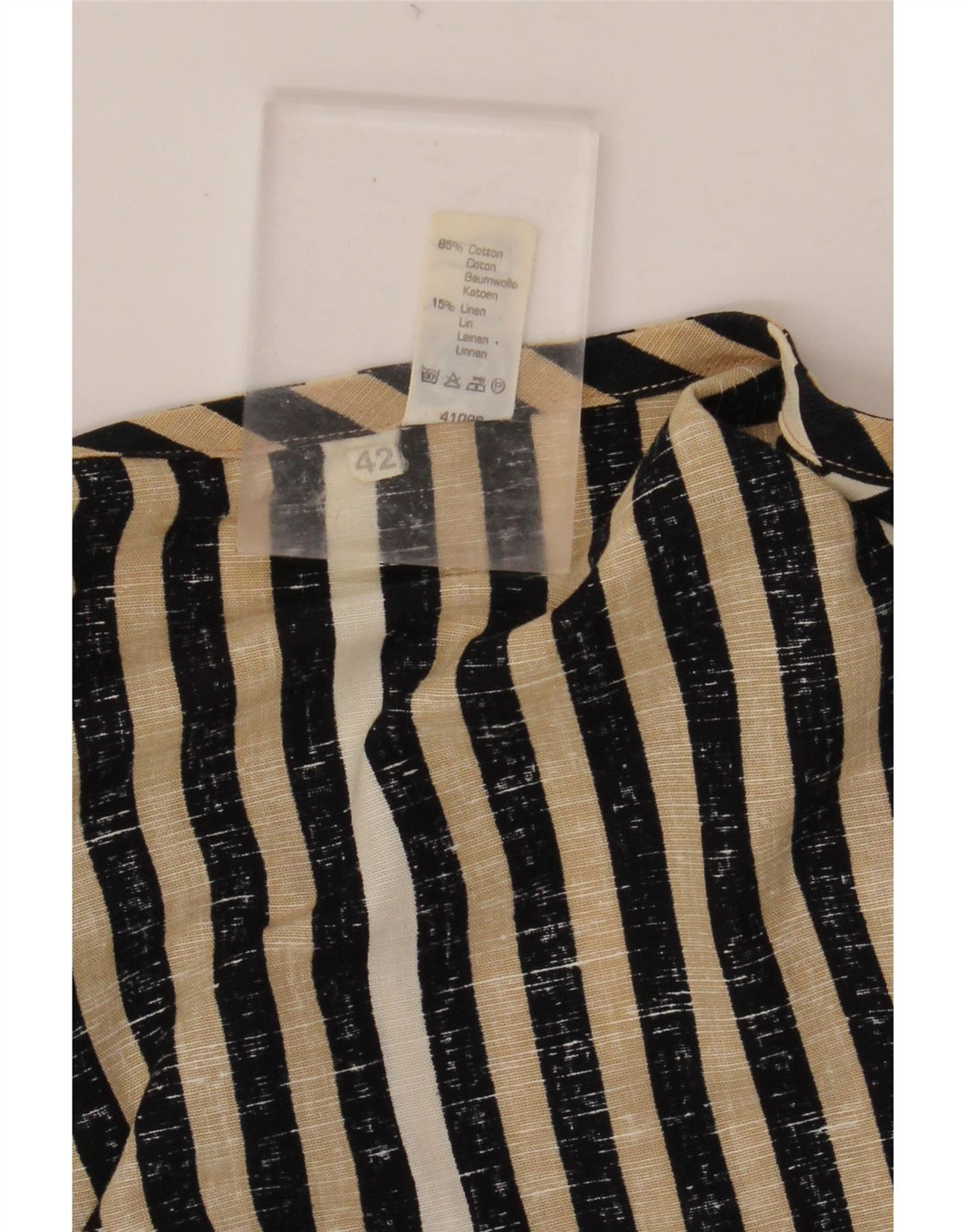C&A Camicetta corta da donna Top EU 42 Grande cotone a righe nere