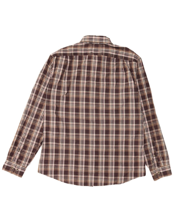 Camicia da uomo Eddie Bauer vestibilità classica in cotone a quadri marrone medio